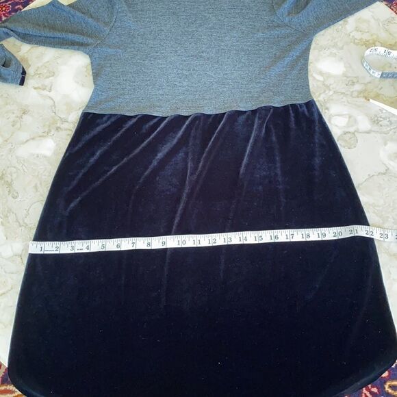 Talbots Petites Grey & Black Velvet Maxi Dress - Picture 13 of 14